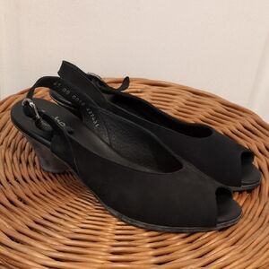 Arche Black Leather Slingback Sandals EU 41 / US 10